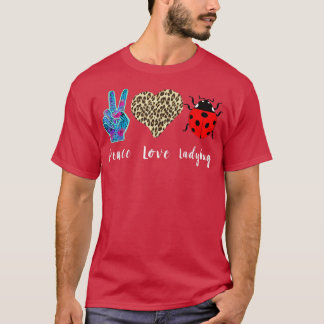 Camiseta Entomología de la Ladybug Amar la Paz Ladybug Love