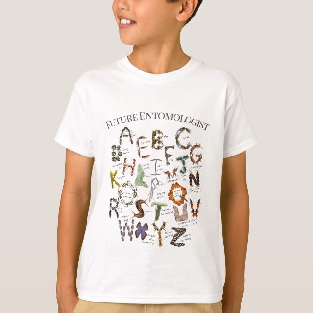 Camiseta Entomólogo futuro | Alfabeto de Bug Lover | Insect (Anverso)