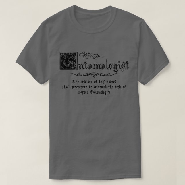 Camiseta Entomólogo maestro medieval (Diseño del anverso)