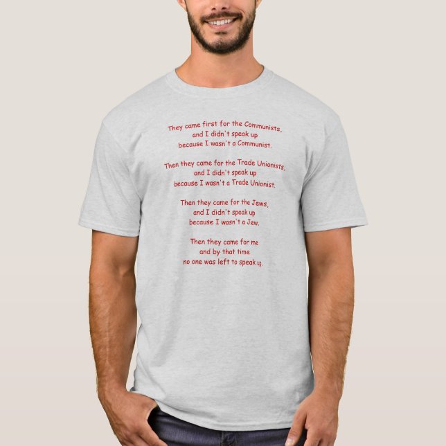 Camiseta Entonces vinieron para mí (Anverso)