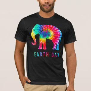 Camiseta Entorno de vestuario Tiie Dye Elephant Earth Day 2