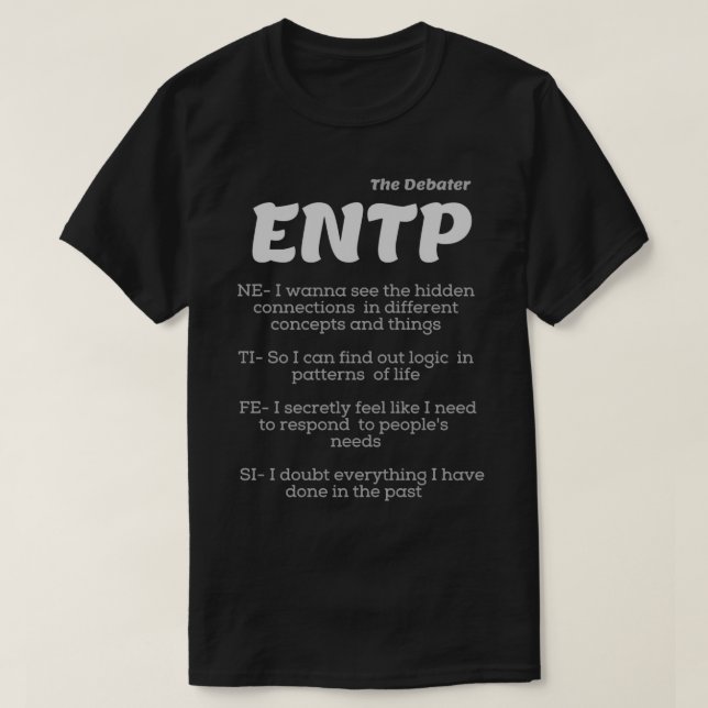 Camiseta ENTP MBTI Tipo de Personalidad NE TI FE SI (Diseño del anverso)