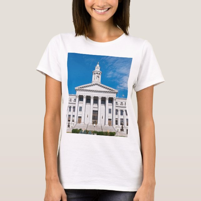 Camiseta Entrada del edificio municipal y de condado de Den (Anverso)