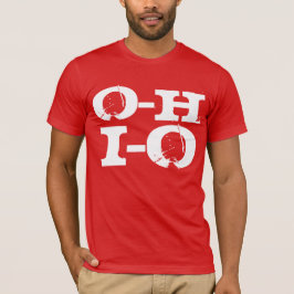 Camiseta Entrada-salida Ohio, Grunge rojo y blanco fresco