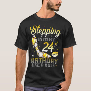Camiseta Entrando A Mi 24º Cumpleaños Como Un Boss Bday Wo