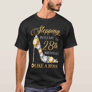 Camiseta Entrando A Mi 28 Aniversario Como Un Boss Bday Wo