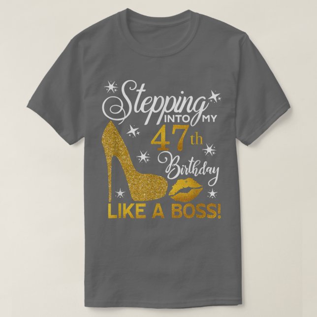 Camiseta Entrando A Mi Cumpleaños 47 Como Un Boss Diamond (Diseño del anverso)