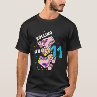 Camiseta Entrando en 11 Cumpleaños Patinador en Línea Niños