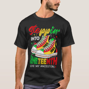 Camiseta Entrando en el 19 de junio Chicas negros poniéndos