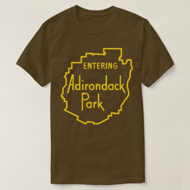 Camiseta Entrando en las montañas Adirondack Park Rótulo Ad (Diseño del anverso)