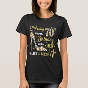 Camiseta Entrando en mi 70° cumpleaños con la misericordi