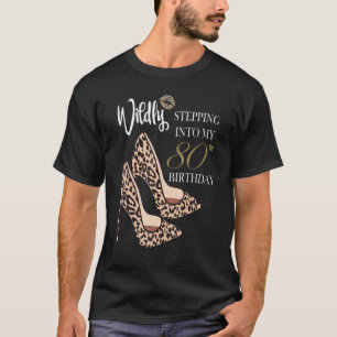 Camiseta Entrando en mi 80.ª edición impresa de leopardo de