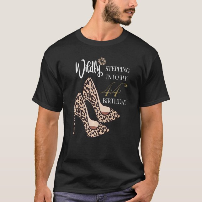 Camiseta Entrando en mi carrito de impresión de leopardo de (Anverso)