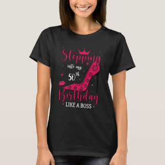 Camiseta entrando en mi cumpleaños 50 como un jefe