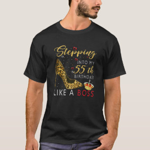 Camiseta Entrando En Mi Cumpleaños 55 Como Un Jefe, Él