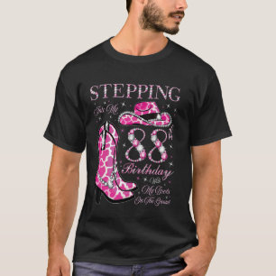 Camiseta Entrando en mi cumpleaños 88 con mis botas puestas