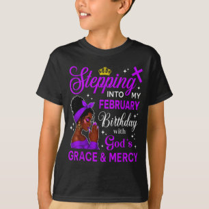 Camiseta Entrando En Mi Cumpleaños De Febrero Pelo Afro Neg