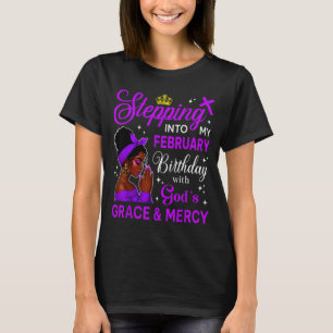 Camiseta Entrando En Mi Cumpleaños De Febrero Pelo Afro Neg