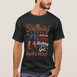 Camiseta Entrando En Mi Cumpleaños De Marzo Mujer Afro Leop