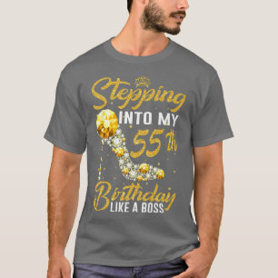 Camiseta Entrando en mi cumpleaños número 55 como corona de