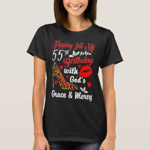 Camiseta Entrando en mi cumpleaños número 55 con la gracia