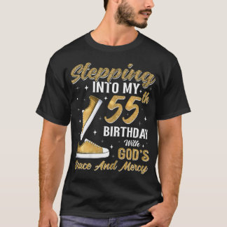 Camiseta Entrando en mi cumpleaños número 55 con la gracia