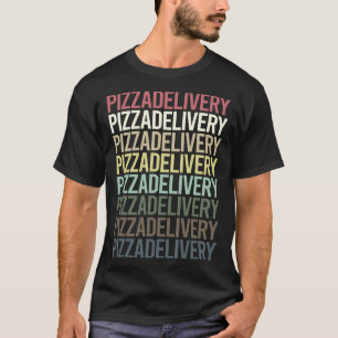 Camiseta Entrega de Pizza de Texto Colorido