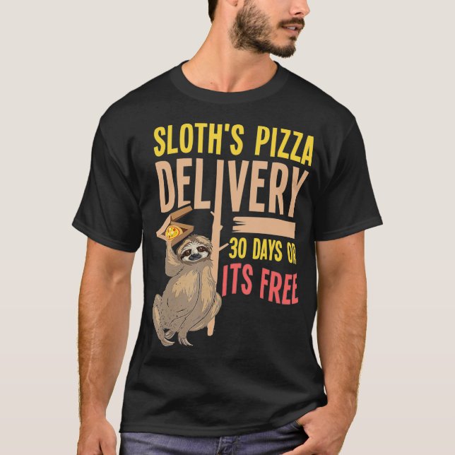Camiseta Entrega De Pizza Por Slony Funny Servicio De Comid (Anverso)