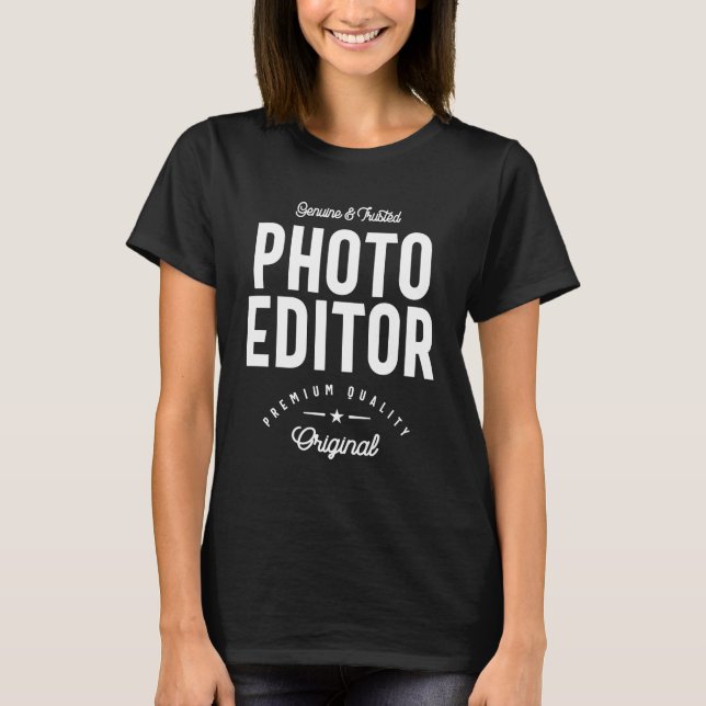 Camiseta Entrega de títulos de trabajo del editor de fotos (Anverso)