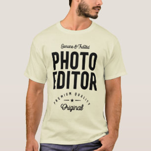 Camiseta Entrega de títulos de trabajo del editor de fotos