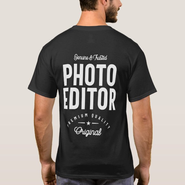 Camiseta Entrega de títulos de trabajo del editor de fotos (Reverso)