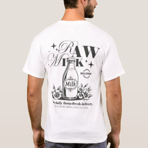 Camiseta Entrega diaria de leche cruda de granja fresca Imp