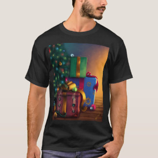 Camiseta Entrega Especial - Dragón En Navidad Presente En L