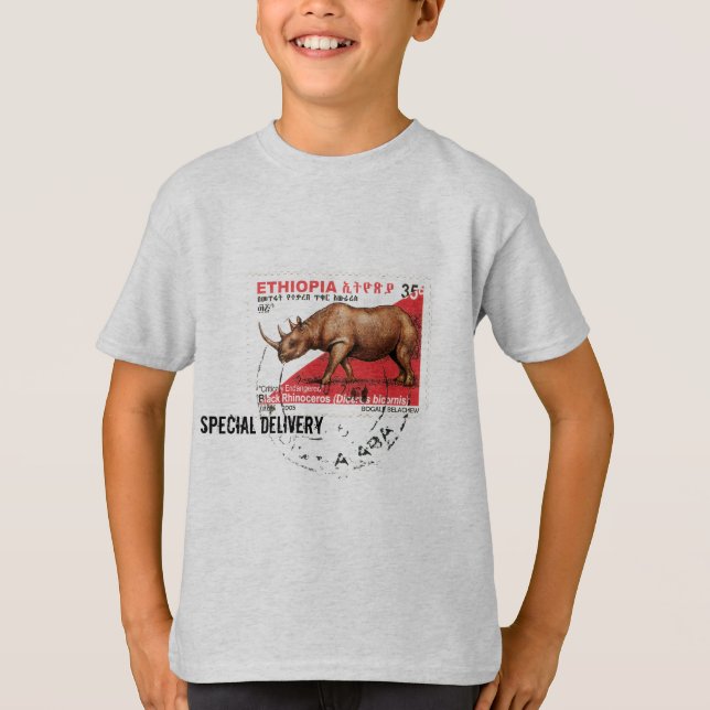 Camiseta Entrega especial - sello negro etíope del (Anverso)