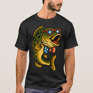 Camiseta Entregando la captura del día estrellas y barras