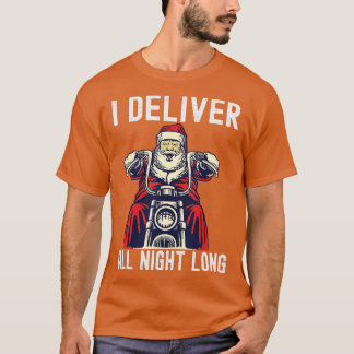 Camiseta Entrego toda la noche traviesa motocicleta Santa