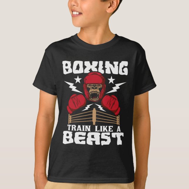 Camiseta Entrena Boxeo Como Una Bestia - Kickboxing Kickbox (Anverso)
