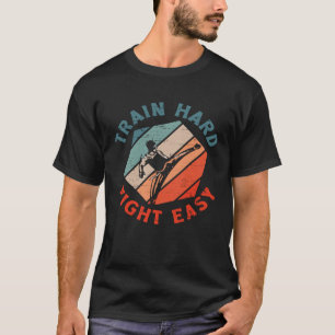 Camiseta Entrena Duro Lucha Fácil Aikido Karate Jiu Jitsu