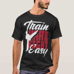 Camiseta Entrena Duro Lucha Fácil Aikido Karate Jiu Jitsu  