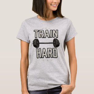 Camiseta Entrena Duro Motivación de Gimnasio de Levantamien