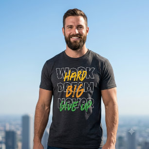 Camiseta Entrena Duro Sueña Grande Ropa de Fitness Motivaci