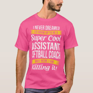 Camiseta Entrenador asistente de softbol Gracias Gracioso