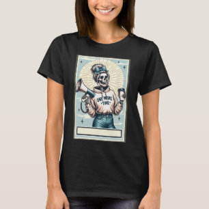 Camiseta Entrenador de ánimo Coquette Azul Esqueleto Carta