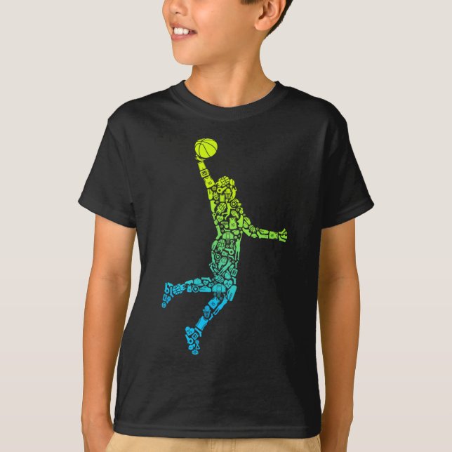 Camiseta Entrenador de baloncesto Dunking Kids Hombres Balo (Anverso)