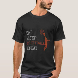 Camiseta Entrenador de baloncesto Eat Sleep Basketball Repe