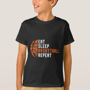 Camiseta Entrenador de baloncesto Eat Sleep Basketball Repe