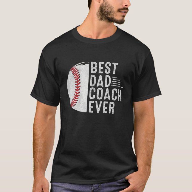 Camiseta Entrenador De Béisbol De Mejor Papa Para Los Hombr (Anverso)