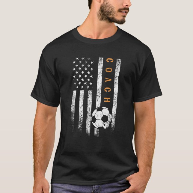 Camiseta Entrenador de fútbol de diseño de bandera estadoun (Anverso)