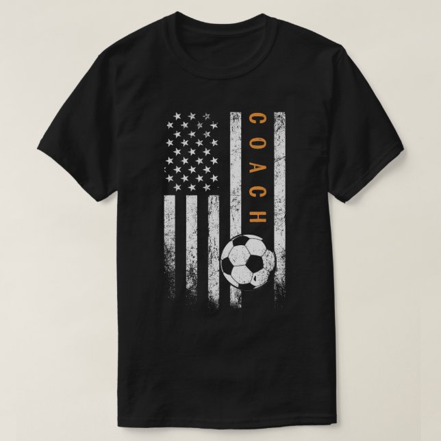 Camiseta Entrenador de fútbol de diseño de bandera estadoun (Diseño del anverso)