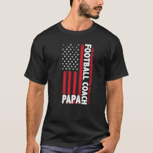 Camiseta Entrenador de fútbol Papa American Flag Día del Pa